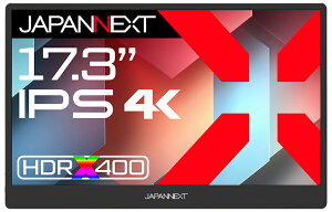 JAPANNEXT|ジャパンネクスト モバイル液晶ディスプレイ(17.3型/IPS/4K UHD 3840×2160/60Hz/27ms/HDR400/miniHDMI2.0/USB Type-C/VESA/2年保証)(ブラック) JN-MD-IPS173U