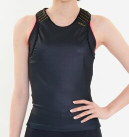 2XU（ツー・タイムズ・ユー） MX5482A-BLK/GLD-M 2XU ユニセックス トライアスロンウェアリアジップ スリーブレス トップス（BLK/GLD・サイズ：M） 2XU CUSTOM TRI REAR ZIP TOP