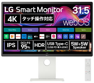 LGGNgjNXbGW[ tfBXvC(31.5^/IPS/4K UHD 3840×2160/60Hz/5ms/HDR10/HDMI/USB Type-C/VESA/3Nۏ؁EP_ۏ) LG Smart Monitor 32U880SA-W