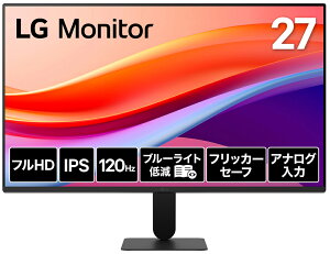 LGGNgjNXbGW[ tfBXvC(27^/IPS/FullHD 1920×1080/120Hz/5ms/HDR10/HDMI/D-sub/VESA/3Nۏ؁EP_ۏ) LG Monitor 27U411A-B