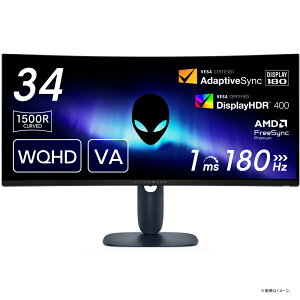 DELLbf Q[~OtfBXvC(34^/Ȗʌ^/VA/UWQHD 3440×1440/180Hz/1ms/HDR400/HDMI/DP1.4/VESA/3Nۏ)(ubN) AW3425DWM-R