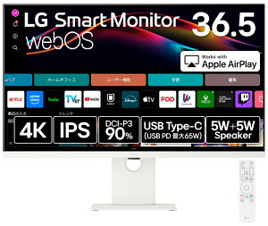 LGGNgjNXbGW[ tfBXvC(36.5^/IPS/4K UHD 3840×2160/60Hz/5ms/HDR10/HDMI/USB Type-C/VESA/3Nۏ؁EP_ۏ) LG Smart Monitor 37U730SA-W