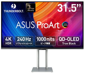ASUSbGCX[X NGC^[tfBXvC(31.5^/OLED/4K UHD 3840×2160/0.1ms/HDR400/HDMI2.1/USB Type-C/VESA/PIPEPBPΉ/3Nۏ)(Vo[) ASUS ProArt PA32UCDM