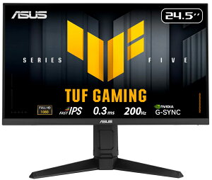 ASUSbGCX[X Q[~OtfBXvC(24.5^/Fast IPS/FullHD 1920×1080/200Hz/0.3ms/HDR/HDMI2.0/DP1.4/VESA/3Nۏ)(ubN) VGV[Y TUF Gaming VG259QL5A