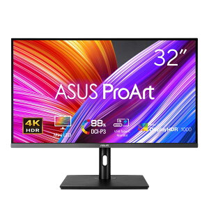 ASUSbGCX[X NGC^[tfBXvC(32^/IPS/4K UHD 3840x2160/60Hz/5ms/HDR1000/HDMI2.0/DP1.2/USB Type-C/VESA/PIPEPBPΉ/3Nۏ)(ubN) ProArt PA32UCR-K