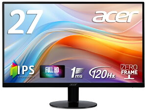 AcerbGCT[ Q[~OtfBXvC(27^/IPS/FullHD 1920×1080/120Hz/1ms/HDMI2.0/~jD-Sub/VESA/3Nۏ)(ubN) SA270G0bi