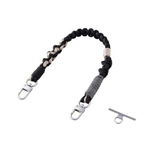 �G���R�� �X�}�z�X�g���b�v �҂݃��[�v�^�C�v �����h�~ �X�g���b�v�z���_�[�V�[�g�t�� iPhone/Android�Ή��i�u���b�N�j P-STHKNBK