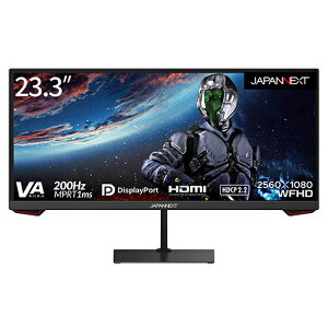 JAPANNEXTbWplNXg Q[~OtfBXvC(23.3^/VA/WFHD 2560×1080/200Hz/1ms/HDMI2.0/DP1.2/VESA/PIPEPBPΉj(ubN) JN-VG233WFHD200