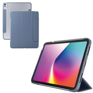 �G���R�� iPad Pro �P�[�X 13�C���` ( M4 ) �}�O�l�b�g���t���b�v �J�o�[ 2�A���O�� �X�^���h �I�[�g�X���[�v�@�\ �y�� ���^ �ϏՌ� �w�ʃN���A�i�u���[�O���[�j TB-A25PLWVFCBG