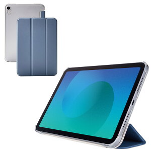 �G���R�� iPad mini �P�[�X 8.3�C���` ( A17 Pro ) / ��6����p �}�O�l�b�g���t���b�v �J�o�[ 2�A���O�� �X�^���h �I�[�g�X���[�v�@�\ �y�� ���^ �w�ʃN���A�i�u���[�O���[�j TB-A25SWVBG