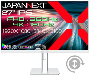JAPANNEXTbWplNXg Q[~OtfBXvC(27^/IPS/4K UHD 3840×2160/360Hz/0.5ms/HDR400/HDMI2.1/DP/USB TYPE-C/VESA/PIPEPBPΉ/2Nۏ)(zCg) ~ @\X^h JN-IPS27G1836UFHSPC6