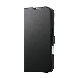 �G���R�� iPhone17 �蒠�^�P�[�X ���^ ���Εt MAGKEEP�i�u���b�N�j PM-A25APLFMGBK