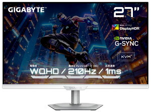 GIGABYTE�b�M�K�o�C�g �Q�[�~���O�t���f�B�X�v���C(27�^/IPS/WQHD 2560×1440/200Hz/1ms/HDR400/HDMI2.0/DP1.4/USB TYPE-C/VESA/3�N�ۏ�)(�z���C�g) M27Q2QDICE