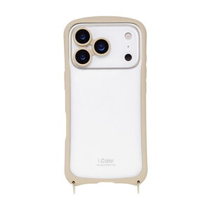 NATURALdesign iPhone 17 Pro�p �w�ʌ^�P�[�X I.COLOR�i�x�[�W���j IP25-63P-ICSH04