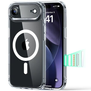 ESR iPhone Air�p MagSafe�Ή� �J�����R���g���[���t��Classic�n�C�u���b�h�}�O�l�b�g�P�[�X�iClear�j Classic Hybrid Magnetic Case (Camera Control) 1A86200101