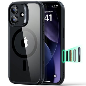 ESR iPhone 17�p MagSafe�Ή� �J�����R���g���[���t��Classic�n�C�u���b�h�}�O�l�b�g�P�[�X�iClear Black�j Classic Hybrid Magnetic Case (Camera Control) 1A86100301