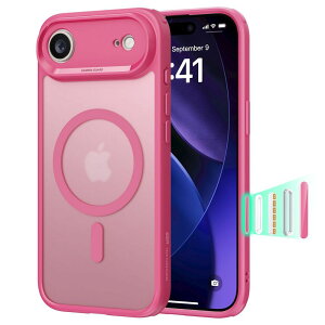 ESR iPhone Air�p MagSafe�Ή� �J�����R���g���[���t��Classic�n�C�u���b�h�}�O�l�b�g�P�[�X�iFrosted Pink�j Classic Hybrid Magnetic Case (Camera Control) 1A86200501