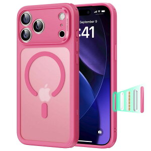 ESR iPhone 17 Pro�p MagSafe�Ή� �J�����R���g���[���t��Classic�n�C�u���b�h�}�O�l�b�g�P�[�X�iFrosted Pink�j Classic Hybrid Magnetic Case (Camera Control) 1A86300501