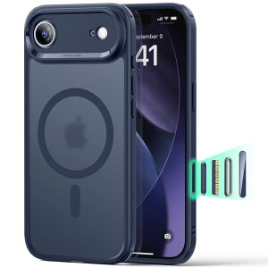 ESR iPhone Air�p MagSafe�Ή� �J�����R���g���[���t��Classic�n�C�u���b�h�}�O�l�b�g�P�[�X�iFrosted Blue�j Classic Hybrid Magnetic Case (Camera Control) 1A86200401
