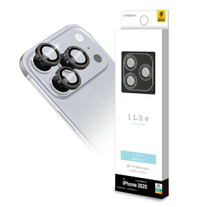 ラスタバナナ iPhone 17 Pro /17 Pro Max用 ILBE カメラレンズガラス アルミフレーム単眼(ブラックラメ) CR5143IP5B