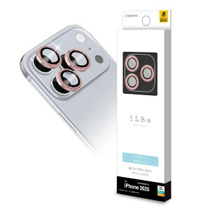 ラスタバナナ iPhone 17 Pro /17 Pro Max用 ILBE カメラレンズガラス アルミフレーム単眼(ピンクゴールドラメ) CR5145IP5B