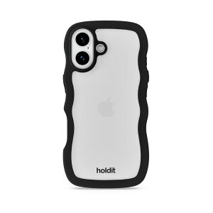 Holdit�i�z�[���f�B�b�g�j iPhone 17�p Wavy Case �w�ʃN���A�ϏՌ��P�[�X�iBlack/Transparent�j 16825(HOLDIT)