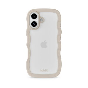 Holdit�i�z�[���f�B�b�g�j iPhone 17�p Wavy Case �w�ʃN���A�ϏՌ��P�[�X�iLight Beige/Transparent�j 16826(HOLDIT)