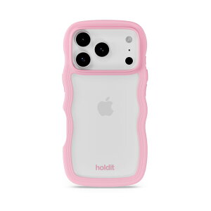 Holdit�i�z�[���f�B�b�g�j iPhone 17 Pro�p Wavy Case �w�ʃN���A�ϏՌ��P�[�X�iPink/Transparent�j 16830(HOLDIT)