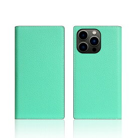 SLG Design iPhone 13 Pro用 Neon Full Grain Leather Diary Case（ティール） SD22123I13PTL