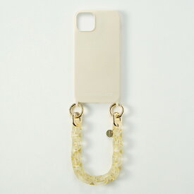PHONECKLACE iPhone 13用 ハンドチェーンストラップ付きシリコンケース（アイボリー） PN23254I13IV