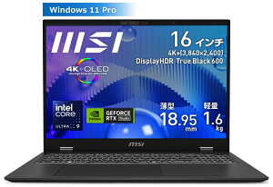 MSIbGGXAC m[gp\R Prestige 16 AI Studio B1Vi16^/Windows 11 Pro/Core Ultra 9/ 32GB/SSD 1TB/GeForce RTX 4070/{zL[{[h/L@ELjXeOC Prestige-16-AI-Studio-B1VGG-4025JP