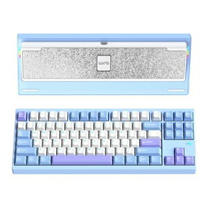 WOBKEY�b�E�H�u�L�[ Type-C/����(2.4GHz)/Bluetooth�Ή� ���J�j�J���L�[�{�[�h Crush80 Pro�i�u���[�j PC80REBLUE
