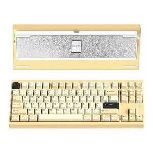 WOBKEY�b�E�H�u�L�[ Type-C/����(2.4GHz)/Bluetooth�Ή� ���J�j�J���L�[�{�[�h Crush80 Pro�i�C�G���[�j PC80REYEL