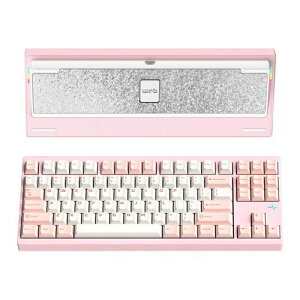 WOBKEY�b�E�H�u�L�[ Type-C/����(2.4GHz)/Bluetooth�Ή� ���J�j�J���L�[�{�[�h Crush80 Pro�i�s���N�j PC80REPINK