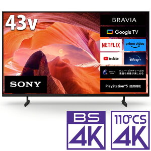 iWݒu_AGÂ݁j\j[ 43^nEBSE110xCSfW^4K`[i[ LEDter KJ-43X80L iʔUSB HDD^ΉjGoogle TV @\BRAVIA X80LV[Y er@43^