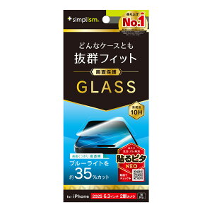 gjeB iPhone 17 / 16 Pro P[XƂ̑Q FȂu[Cgጸ ʕی십KX  simplism TR-IP25M2-GLS-B3CC