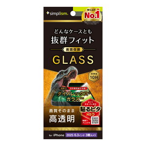 gjeB iPhone 17 Pro P[XƂ̑Q Dinorex  ʕی십KX simplism TR-IP25M3-GLS-DRCC