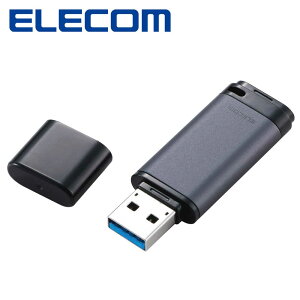 �G���R���bELECOM USB������ 64GB �L���b�v�� USB 3.2 Gen1 �ǂݍ��ݍő�150MB/s �Í���AES256 �f�[�^�ی�\�t�g�Ή��@�p�X���[�h���b�N�Ή� �A���~�{�f�B Windows/macOS�Ή� �L���b�v�㕔���� �X�g���b�v