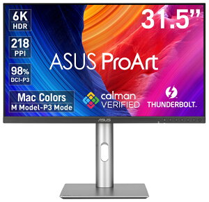 ASUSbGCX[X NGC^[tfBXvC(31.5^/IPS/6K 6016×3384/5ms/HDR600/HDMI2.1/DP1.4/USB Type-C/VESA/PIPEPBPΉ/3Nۏ)(Vo[) ASUS ProArt PA32QCV