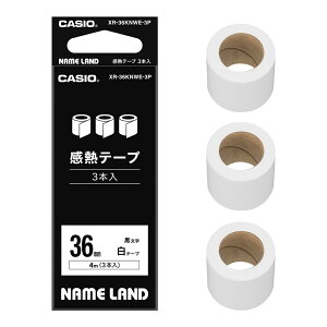 �J�V�I NAME LAND ���M�e�[�v�i36mm��/3�{�Z�b�g�j CASIO NAME LAND�i�l�[�������h�j XR-36KNWE-3P
