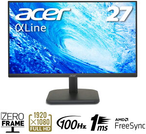 Acer�b�G�C�T�[ �t���f�B�X�v���C(27�^/VA/FullHD 1920×1080/100Hz/1ms/HDMI1.4/�~�jD-Sub/VESA/3�N�ۏ�)(�u���b�N) EK271Hbi