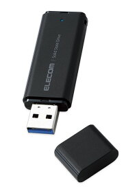 エレコム SSD 外付け 500GB USB3.2 Gen1 読出最大400MB/秒 超小型 ポータブル キャップ式 耐衝撃 【 Windows Mac パソコン PS5 PS4 テレビ録画 等対応 】（ブラック） ESD-EMC0500GBK