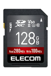 GRbELECOM SDJ[h SDXC 128GB Class10 UHS-II U3 V60 ő]x280MB/s h IPX7 4KɍœK f[^T[rXt SD J[h MF-FS128GU23V6R