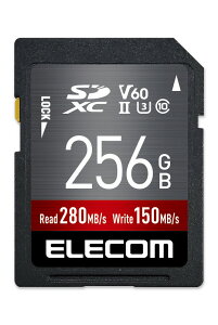 GRbELECOM SDJ[h SDXC 256GB Class10 UHS-II U3 V60 ő]x280MB/s h IPX7 4KɍœK f[^T[rXt SD J[h MF-FS256GU23V6R