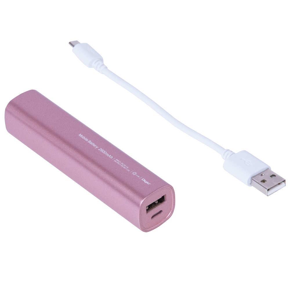 2021年レディースファッション福袋ナカバヤシ モバイルバッテリー（USB×1、Micro-USB×1） 2600mAh（ピンク）  MB-0158P