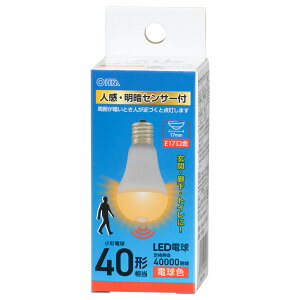 �I�[�� LED�d�� ���`�d���` 480lm�i�d���F�����j�l�����ÃZ���T�[�t LDA4L-G/E17PIR OHM [LDA4LGE17PIR]