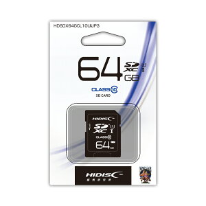 HIDISC SDXC[J[h 64GB CLASS10 UHS-I HDSDX64CL10UIJP3