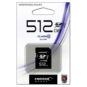 HIDISC SDXC[J[h 512GB CLASS10 UHS-I HDSDX512GCL10UIJP3