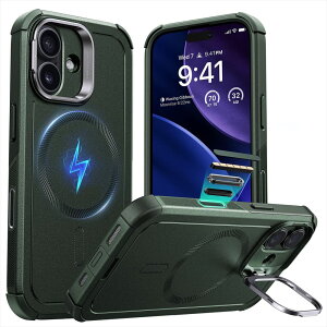ESR iPhone 17�p �������MagSafe���ɕی� �B��X�^���h �J�����R���g���[���t�� Cyber�^�t�P�[�X�@�iOliveGreen�j 1A87900401