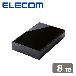 �G���R���bELECOM HDD �O�t���n�[�h�f�B�X�N 8TB �t�@�����X�É��݌v �y �e���r�^�� 4K Windows mac �p�\�R�� PS5 PS4 ���Ή� �z ���o�[�t�b�g�t�i�u���b�N�j ELD-HTV080UBK